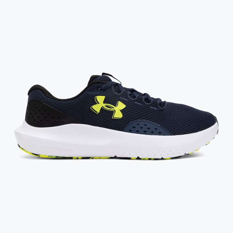 Herren-Laufschuhe Under Armour Charged Surge 4 washed navy/black/high vis yellow 2
