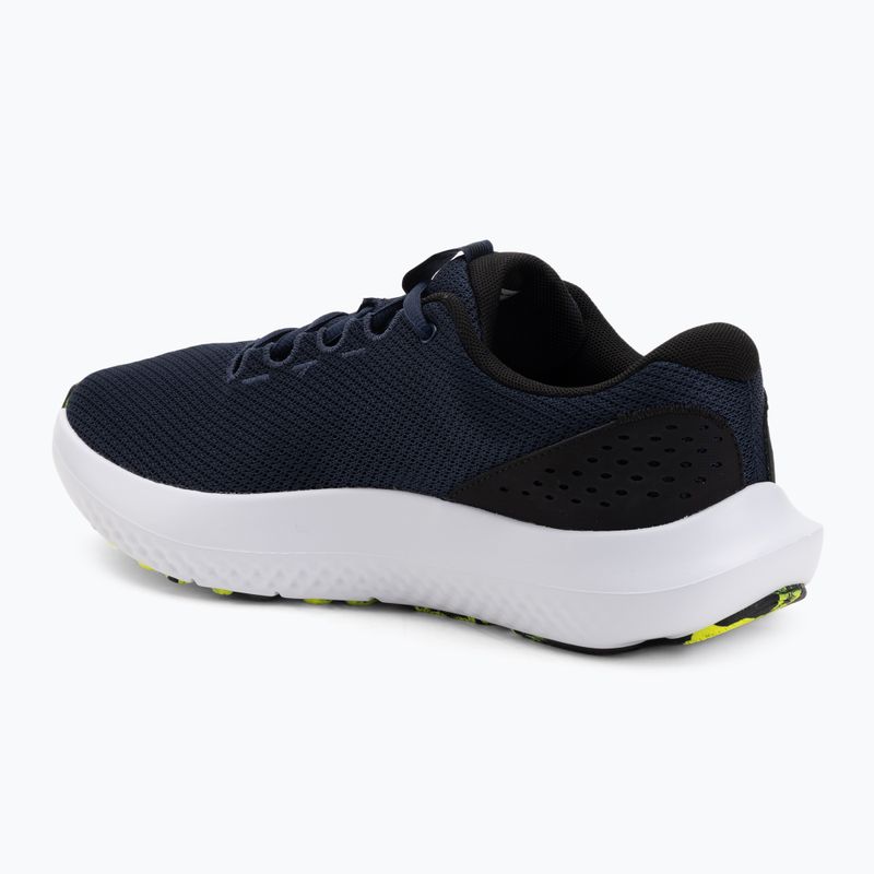 Herren-Laufschuhe Under Armour Charged Surge 4 washed navy/black/high vis yellow 3
