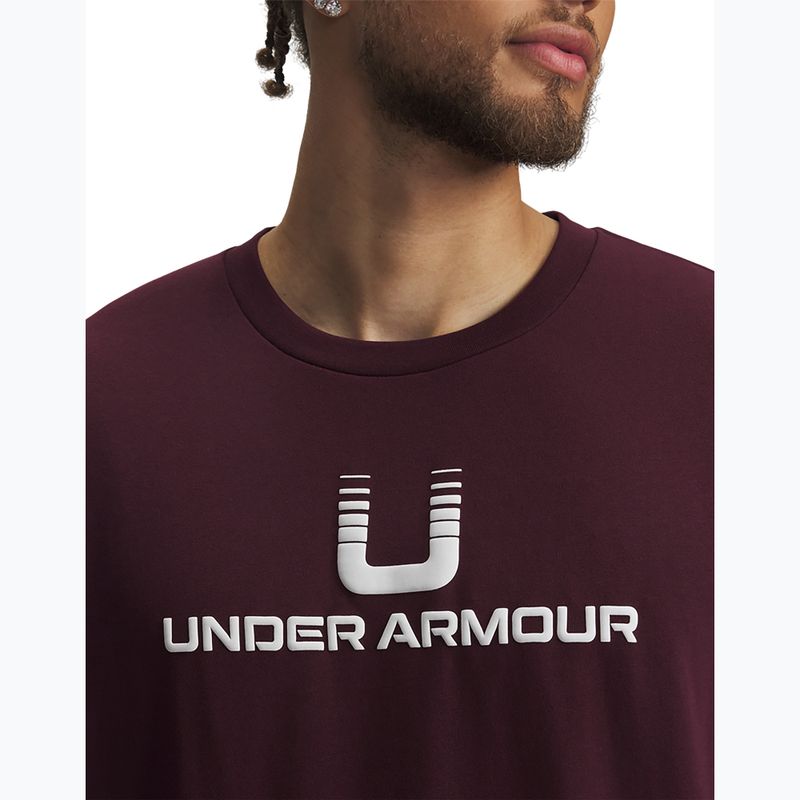 Shirt Herren Under Armour Logo Heayweight dark maroon/white 3