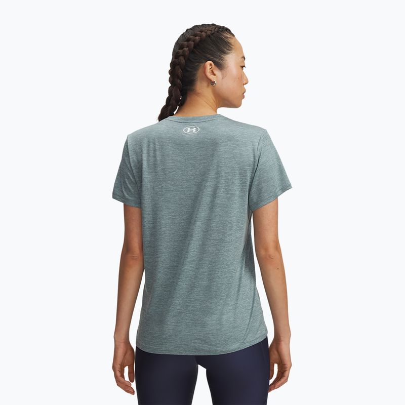 Trainingsshirt Damen Under Armour Tech V-Twist jasper blue/white 2