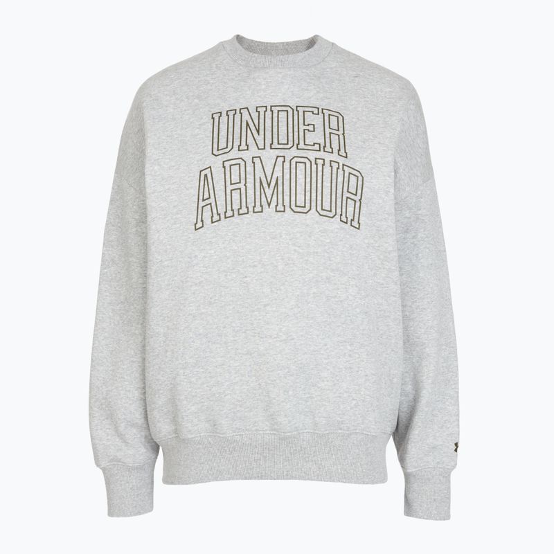 Hoodie Sweatshirt Damen Under Armour Rival Fleece Varsity Crew halo gray light heather/expedition green 3