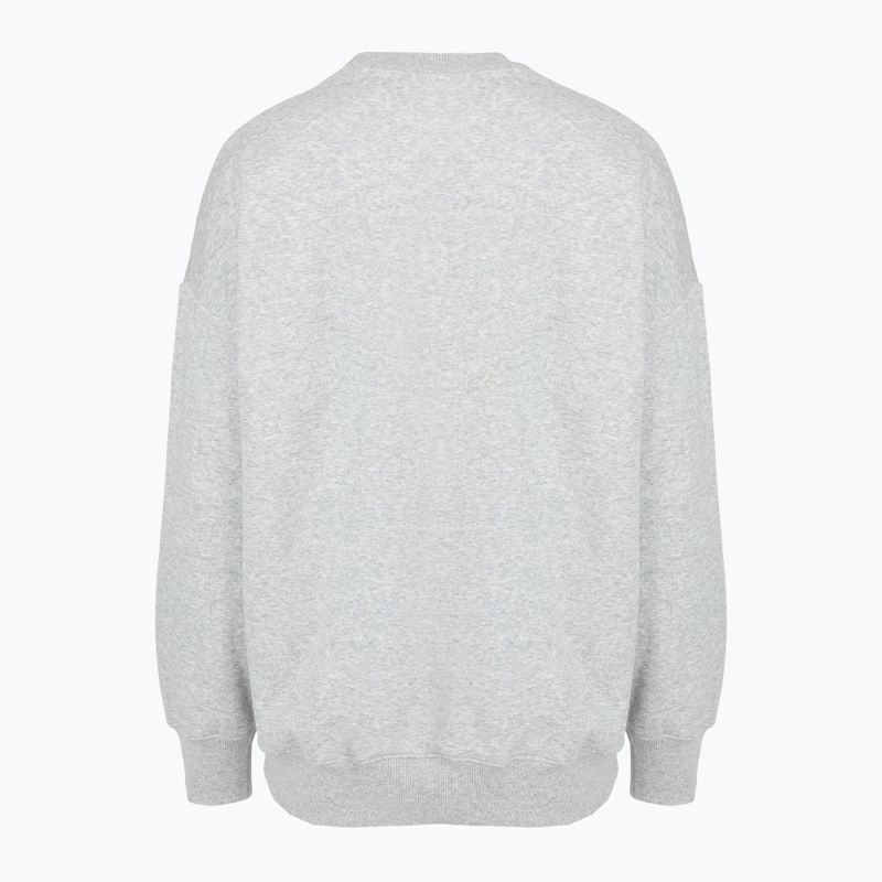 Hoodie Sweatshirt Damen Under Armour Rival Fleece Varsity Crew halo gray light heather/expedition green 4