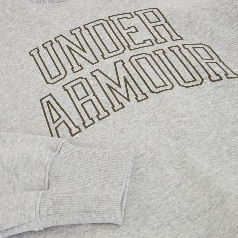 Hoodie Sweatshirt Damen Under Armour Rival Fleece Varsity Crew halo gray light heather/expedition green 5