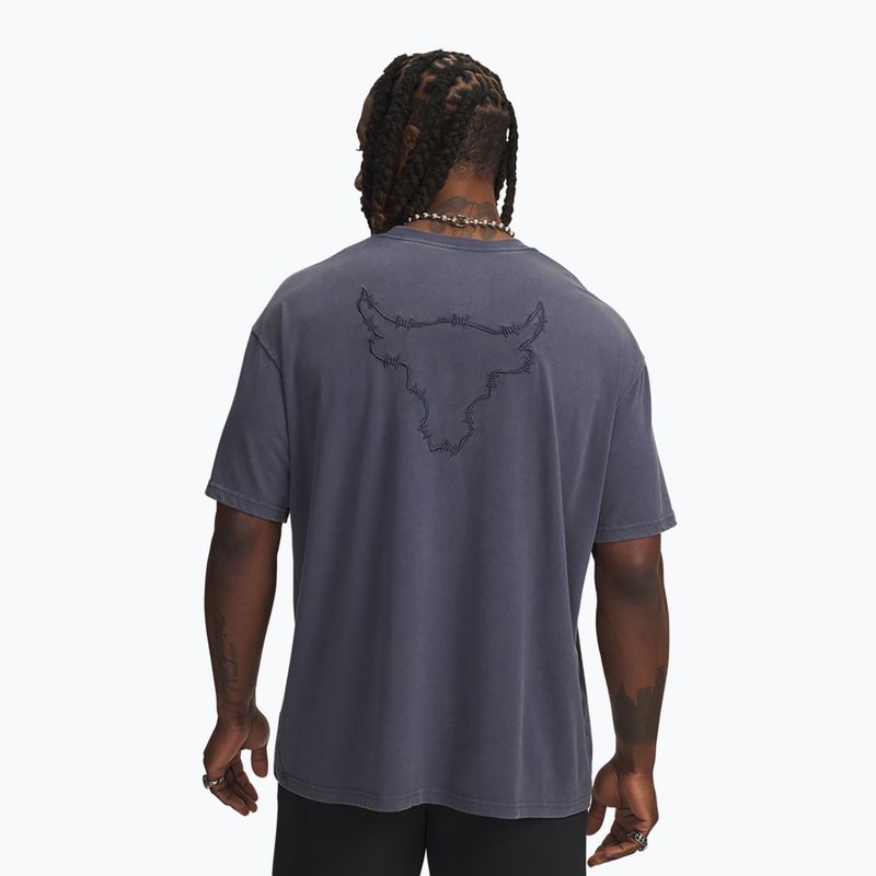 Herren-Shirt Under Armour Project Rock Q3 ST Graphic downpour gray/white 2