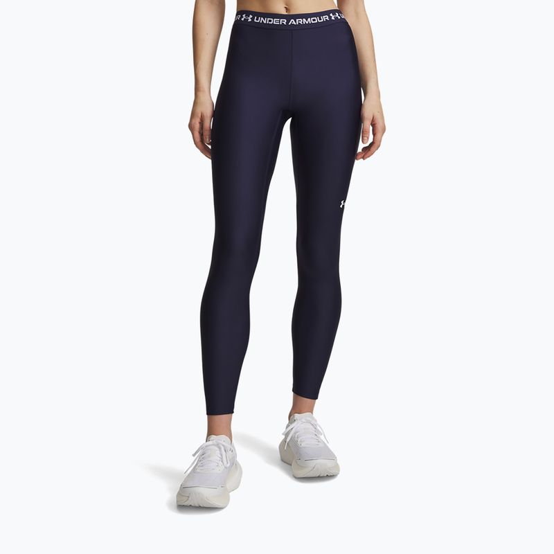 Damen-Trainingsleggings Under Armour HeatGear Leggings midnight navy/white