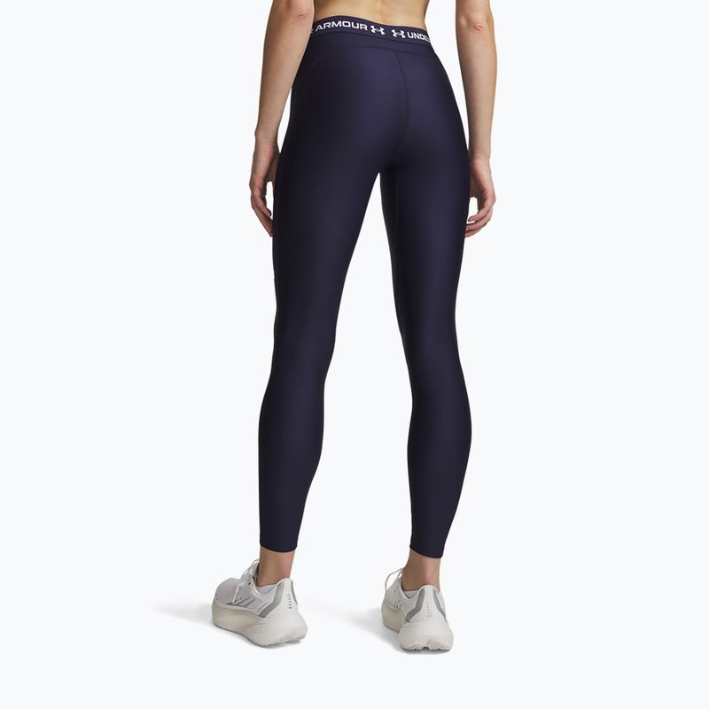 Damen-Trainingsleggings Under Armour HeatGear Leggings midnight navy/white 3