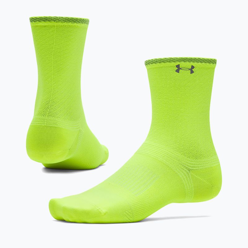 Socken Under Armour Velociti Lite Crew high vis yellow/high vis yellow/white 3