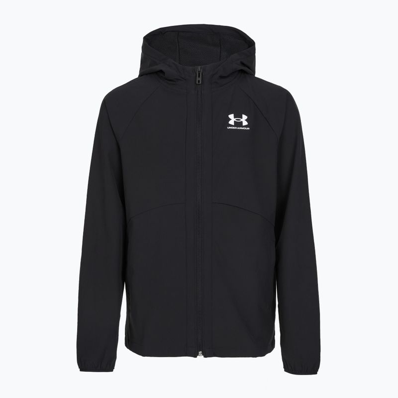 Kinder-Sportjacke Under Armour Vibe Woven Windbreaker Jacket schwarz/weiß