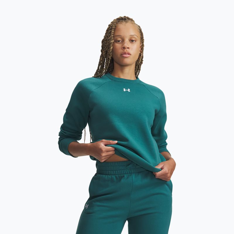 Damen-Sweatshirt Under Armour Rival Fleece Crew rack green/white