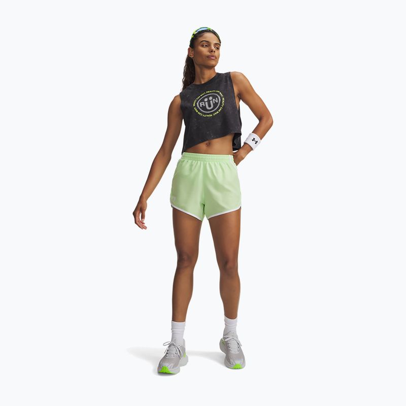 Damen Laufshorts Under Armour Fly By 3" lumos lime/white 2