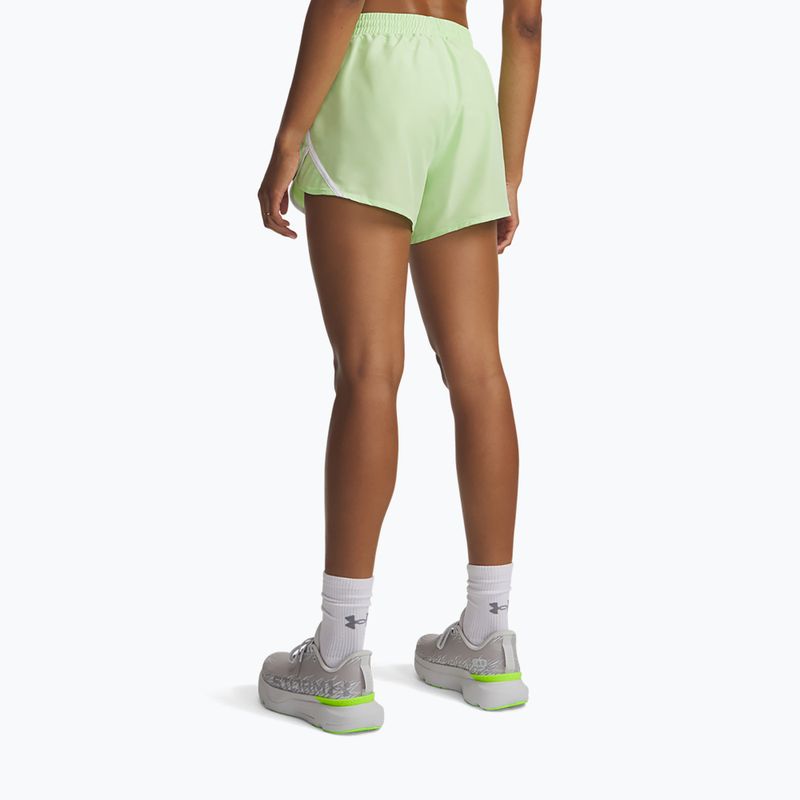 Damen Laufshorts Under Armour Fly By 3" lumos lime/white 3