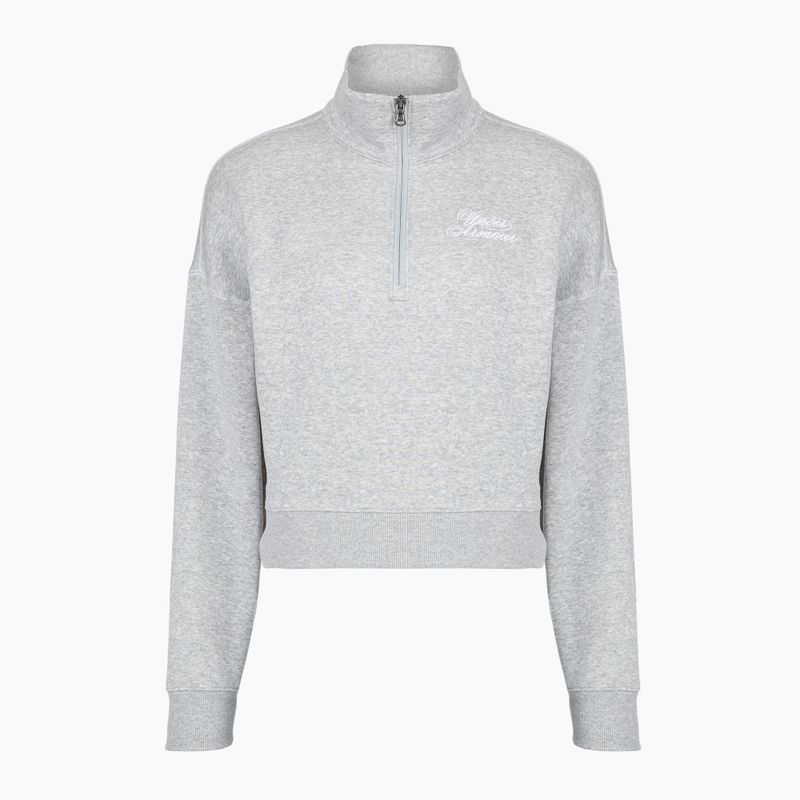 Damen-Sweatshirt Under Armour Rival Fleece Script HZ mod gray light heather/white