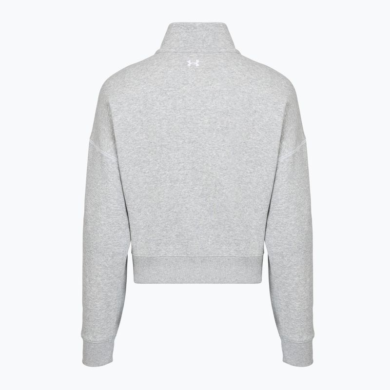 Damen-Sweatshirt Under Armour Rival Fleece Script HZ mod gray light heather/white 2