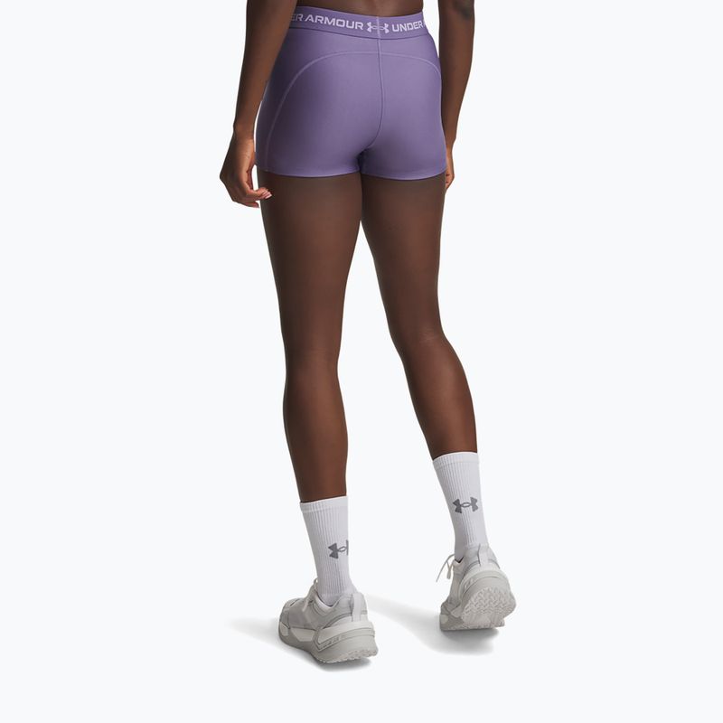 Damen-Trainingsshorts Under Armour HeatGear Shorty purple luxe/purple crest 3