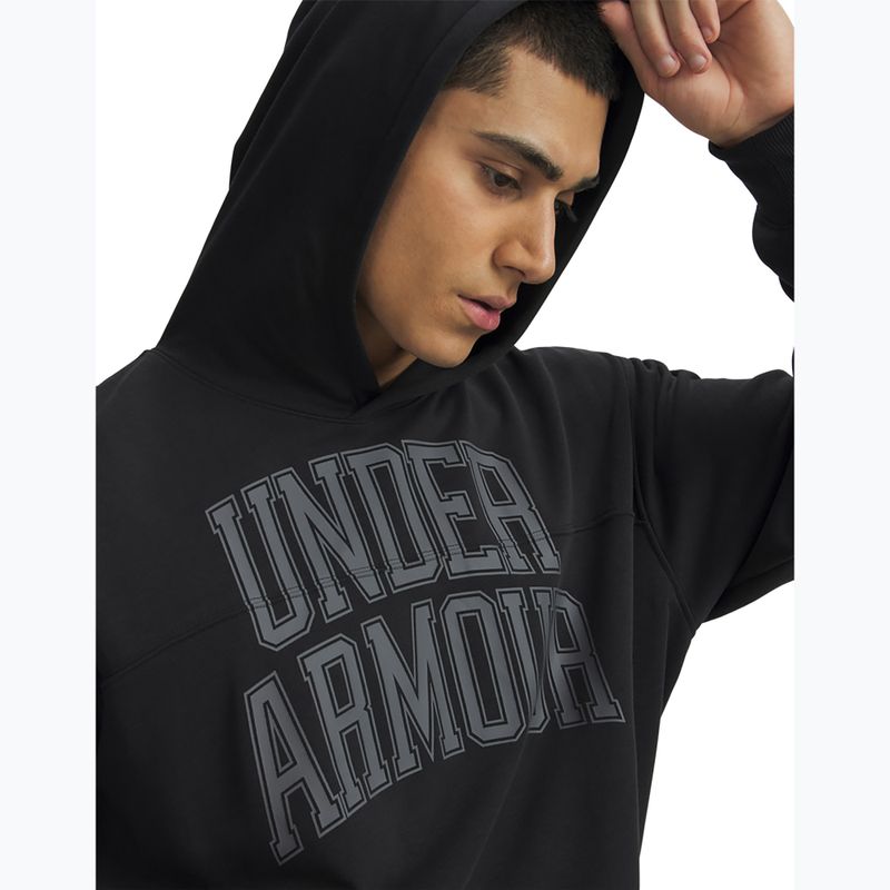 Herren Hoodie Under Armour Rival LW Graphic Hoodie black/black 3