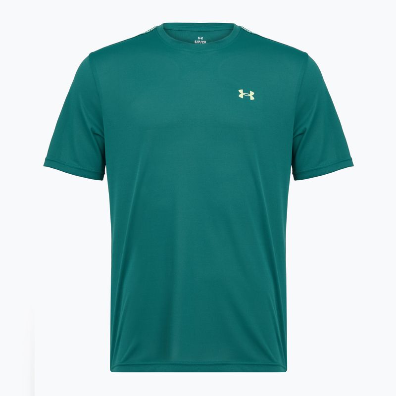 Herren Trainings-T-Shirt Under Armour Tech Taping rack green/fade green 4