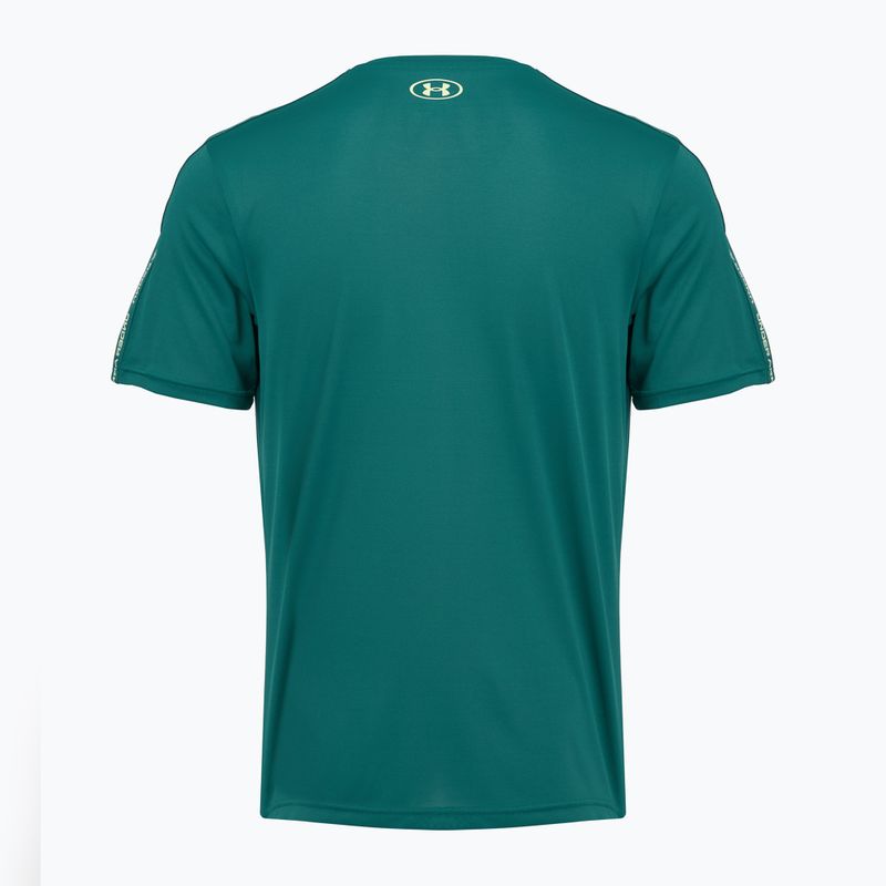 Herren Trainings-T-Shirt Under Armour Tech Taping rack green/fade green 5