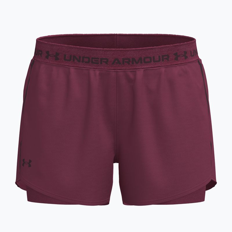 Damen Trainingsshorts Under Armour Tech Play Up 2IN1 Shorts claret/claret/ox blood