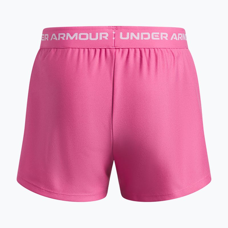 Trainingsshorts für Kinder Under Armour UA Tech Play Up 2IN1 Shorts pink frenzy/white 2
