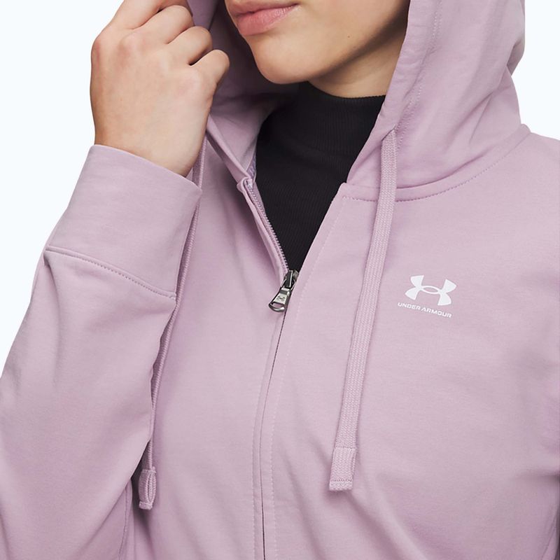 Damenpullover Under Armour Sport Terry FZ mauve pink/white 3