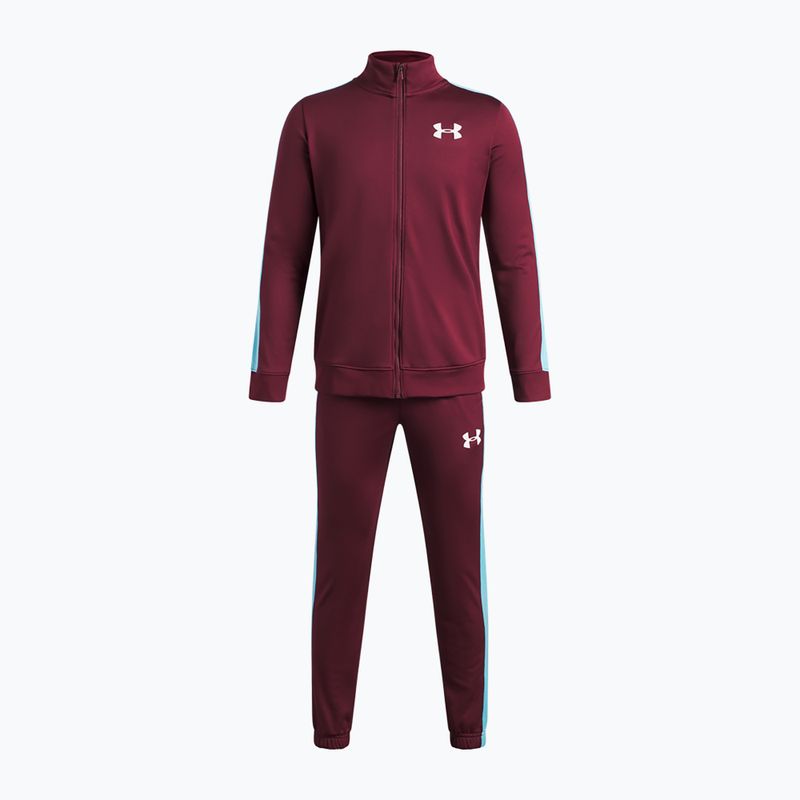 Kinder-Trainingsanzug Under Armour Knit Track Suit vintage maroon/fresco blue/white