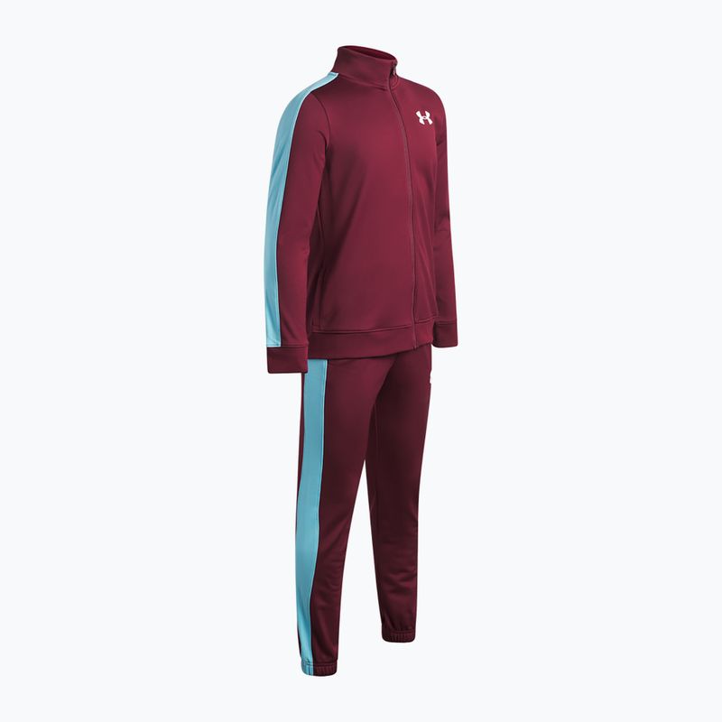 Kinder-Trainingsanzug Under Armour Knit Track Suit vintage maroon/fresco blue/white 3