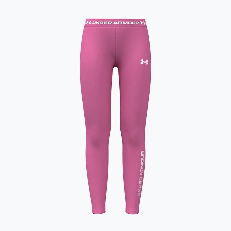 Kinderleggings Under Armour HeatGear Branded Leggings pink frenzy/white