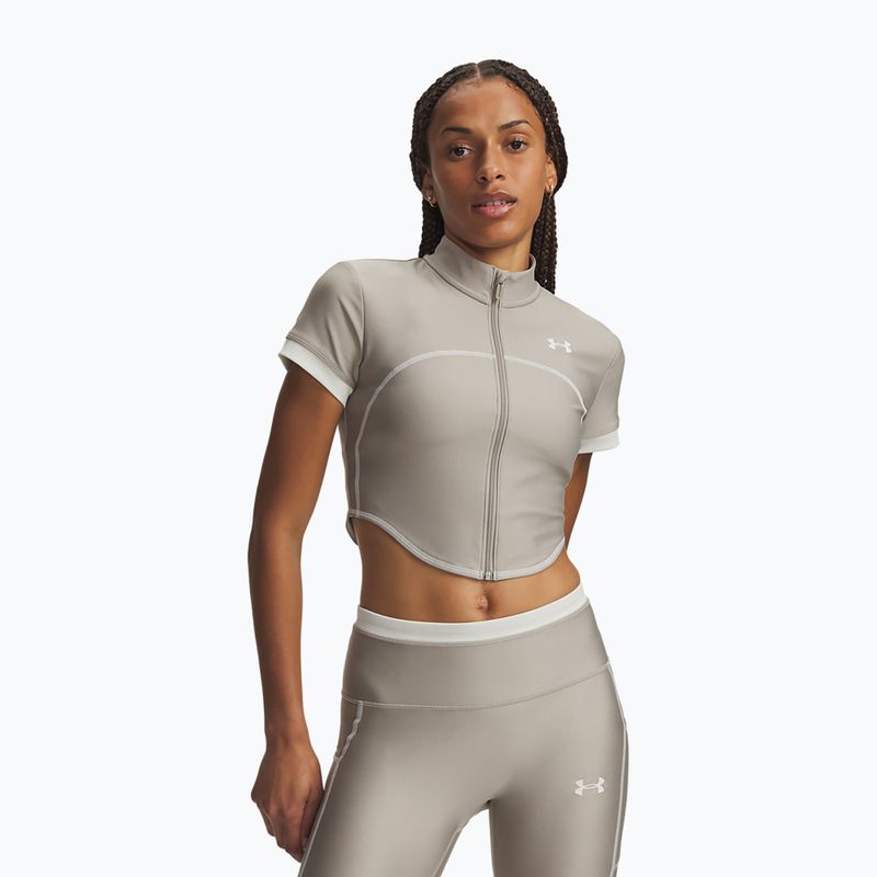 Damen-Trainingsshirt Under Armour HeatGear Novelty timberwolf taupe/summit white