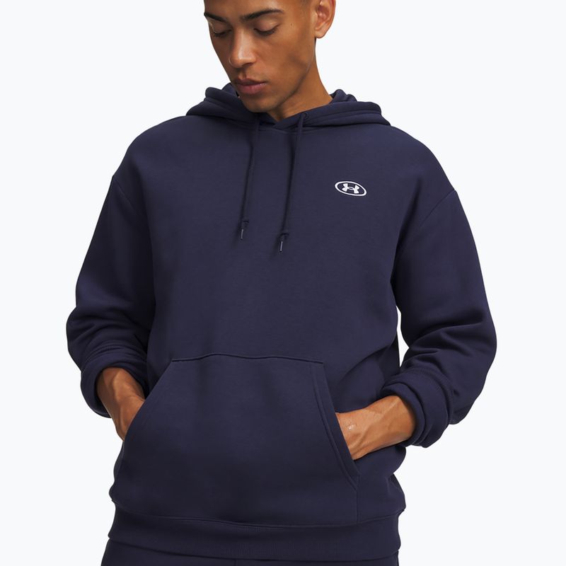 Herrenpullover Under Armour Rival Fleece Hoodie midnight navy/white 3