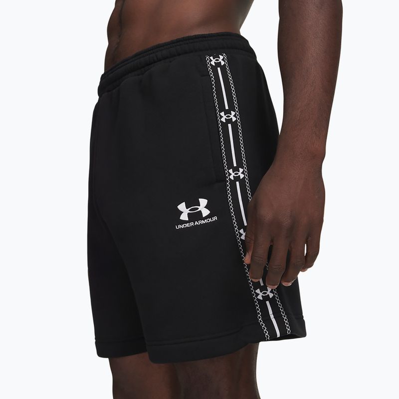 Herren-Shorts Under Armour Icon Fleece Taped Shorts ultimate black/white 4