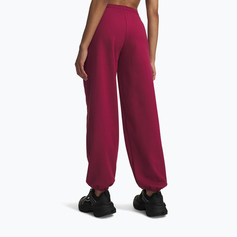 Damenhose Under Armour Icon Fleece Gym Pant claret/white 3