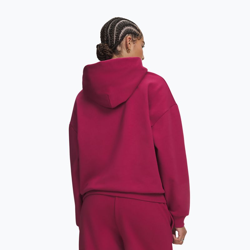 Damenpullover Under Armour Icon Fleece Hoodie claret/white 2