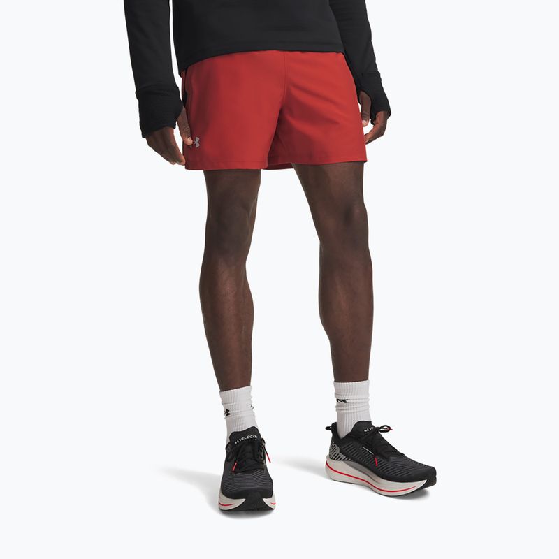 Herren-Laufshorts Under Armour Launch 5" Shorts heritage red/black/reflective