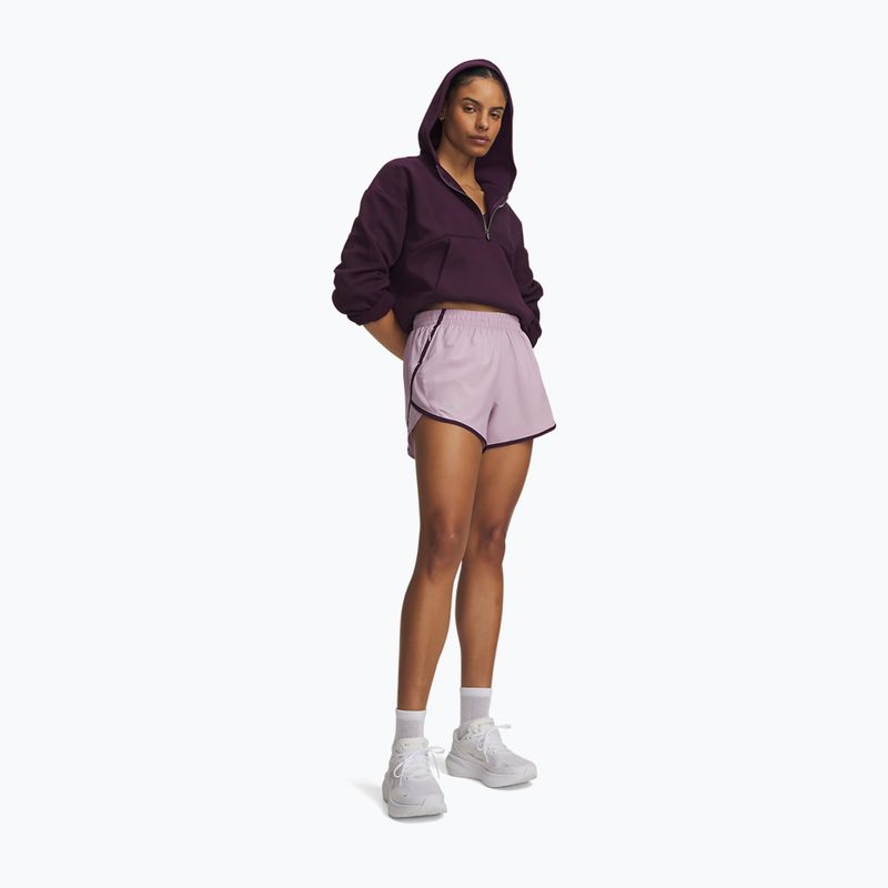 Damen-Laufshorts Under Armour Fly By 3" Shorts mauve pink/purple echo/reflective 2