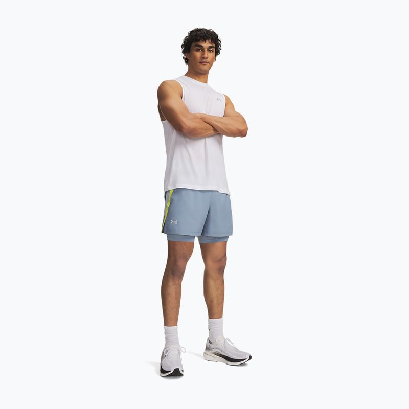 Herren-Laufshorts Under Armour Launch 5" 2IN1 Shorts blue wind/blue fog/reflective 2