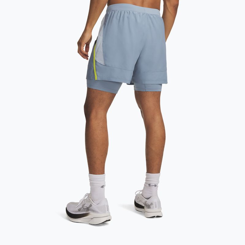 Herren-Laufshorts Under Armour Launch 5" 2IN1 Shorts blue wind/blue fog/reflective 3