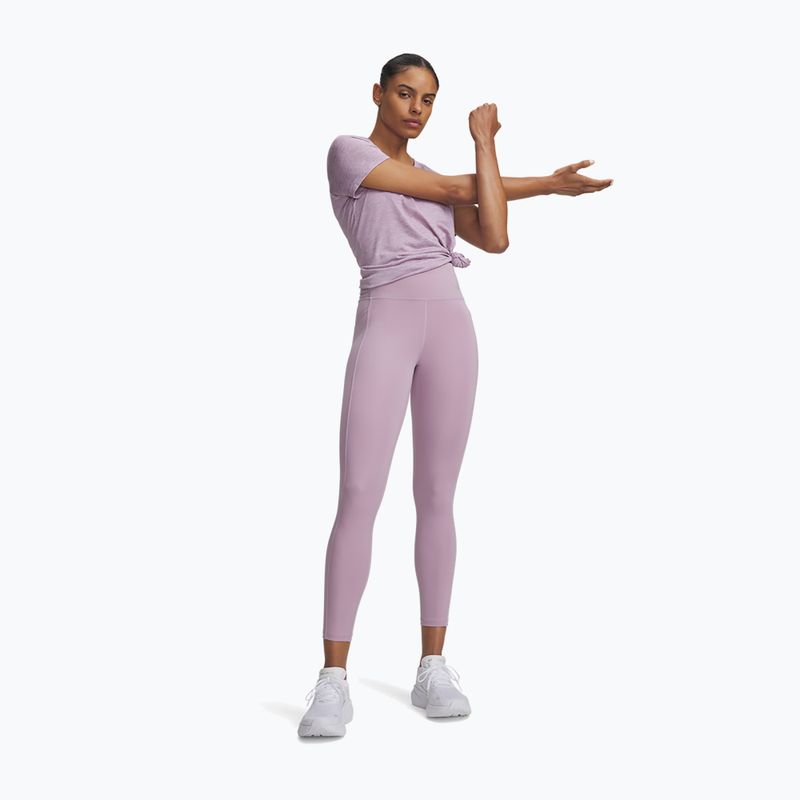 Damenlaufleggings Under Armour Velociti Ankle Tights mauve pink/reflective 2