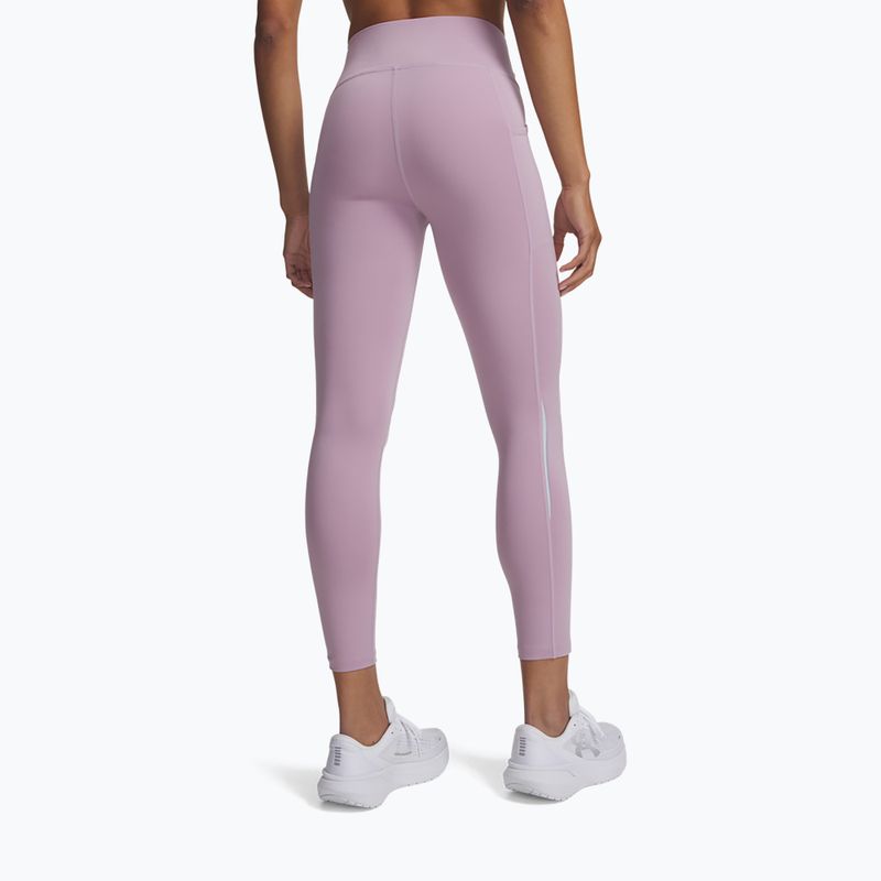 Damenlaufleggings Under Armour Velociti Ankle Tights mauve pink/reflective 3