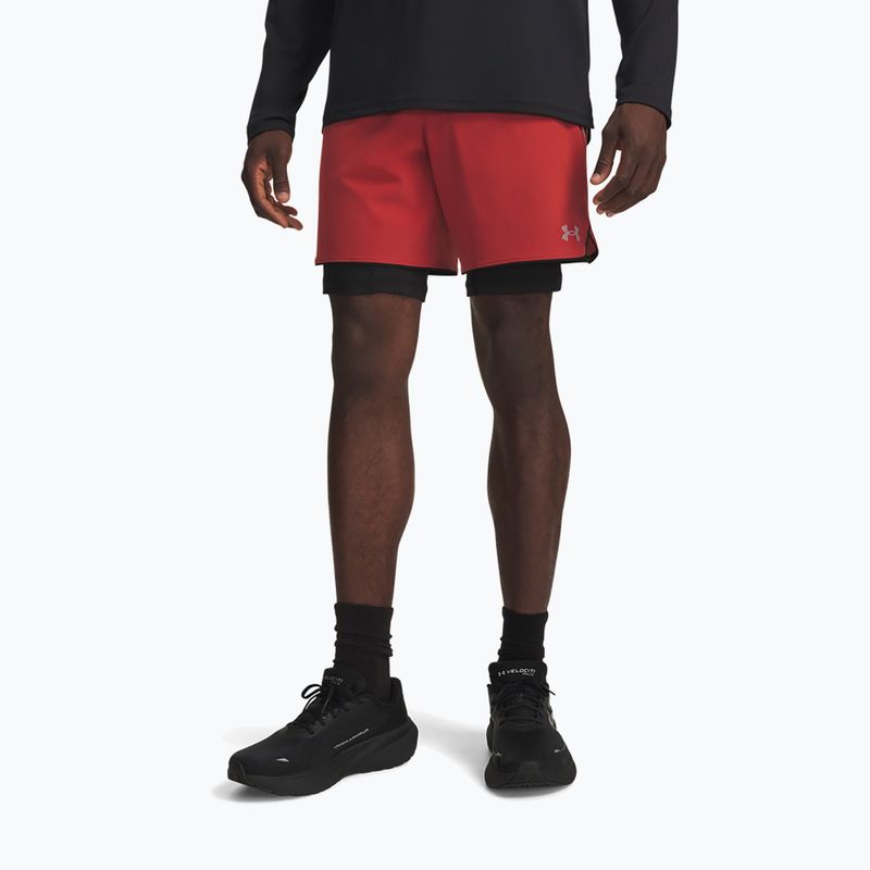 Herren-Laufshorts Under Armour Velociti Pro 2IN1 Shorts heritage red/reflective