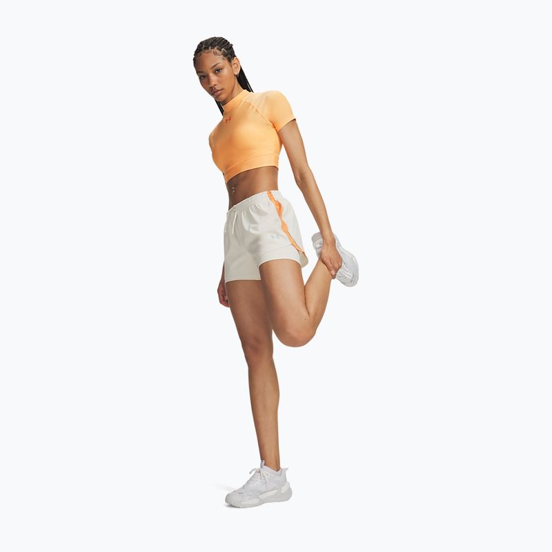 Damen-Laufshorts Under Armour Velociti Pro 4" 2N1 Shorts stone/reflective 2