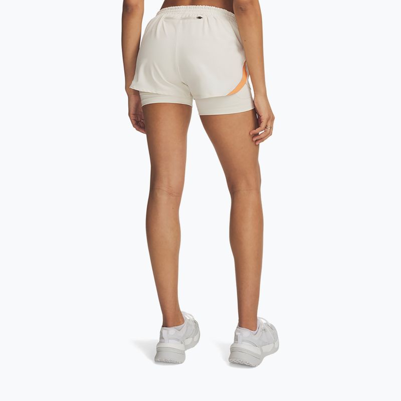 Damen-Laufshorts Under Armour Velociti Pro 4" 2N1 Shorts stone/reflective 3