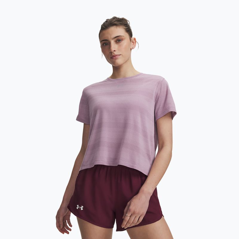 Damen-Laufshirt Under Armour Velociti SS mauve pink/reflective