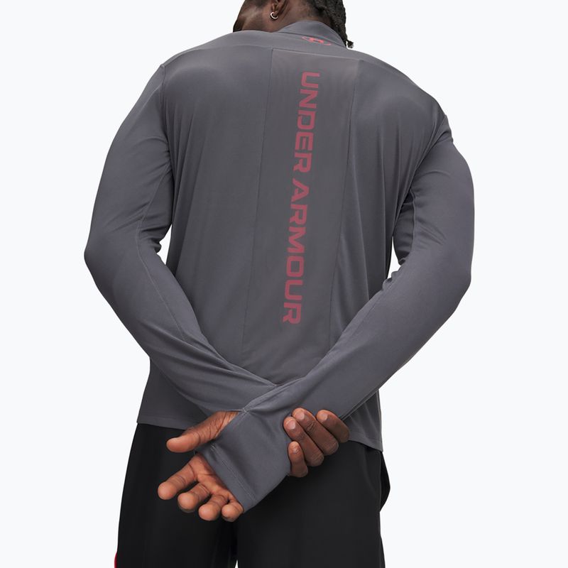 Herrenpullover Under Armour Tech Utility 1/4 Zip castlerock/racer red 3