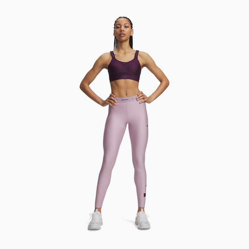 Damen-Trainingsleggings Under Armour HeatGear Novelty Leggings mauve pink/ox blood 2