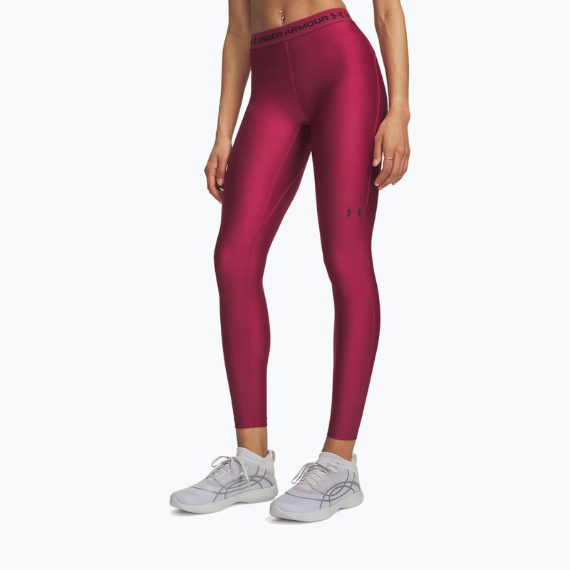 Damen-Trainingsleggings Under Armour HeatGear Leggings claret/ox blood