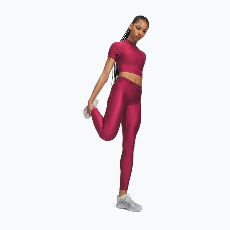 Damen-Trainingsleggings Under Armour HeatGear Leggings claret/ox blood 2