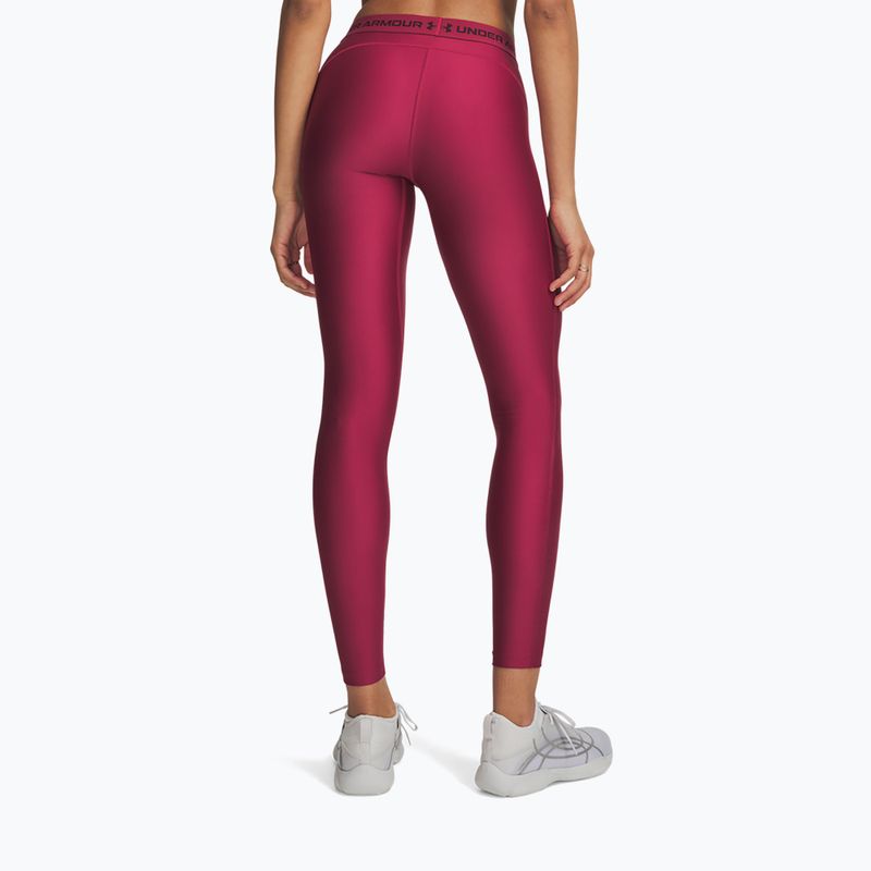 Damen-Trainingsleggings Under Armour HeatGear Leggings claret/ox blood 3