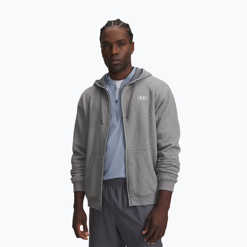 Herrenpullover Under Armour Rival Fleece Full Zip castlerock light heather/black