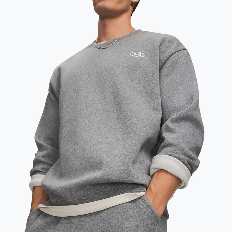 Herrenpullover Under Armour Rival Fleece Crew castlerock light heather/white 3