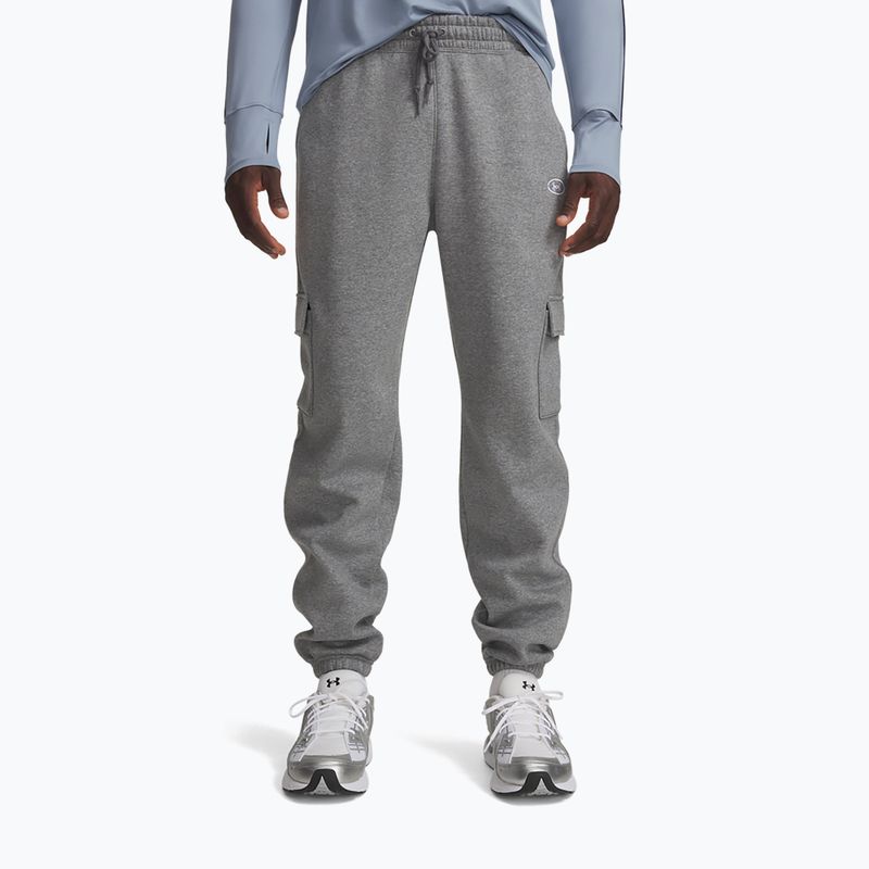 Herrenhose Under Armour Rival Fleece Cargo castlerock light heather/white